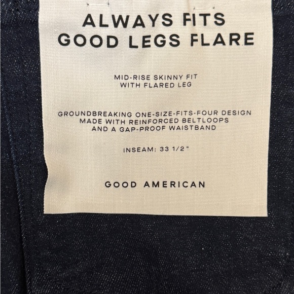 368 - Good American Dark Indigo Flare Jeans - Picture 6 of 6